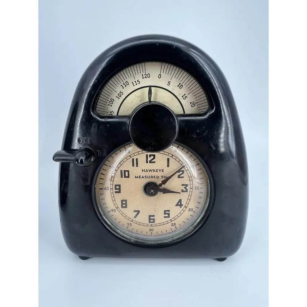 Vintage Noguchi Hawkeye Measured Time Clocks/Kitchen Timer Stevenson Mfg. Co.